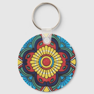 Llavero Cerámica de mosaico de talavera mexicana roja