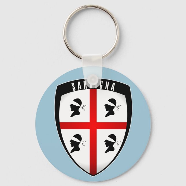 Llavero Cerdeña, Escudo Escudo (azul claro) Keychain (Anverso)