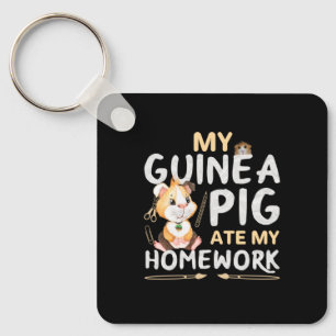 Llavero Cerdito de Guinea Adorable Se Comió Mi Tarea