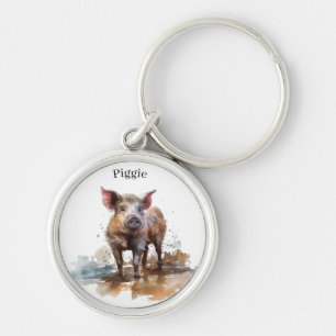 Llavero Cerdito Juguetón, personalizado