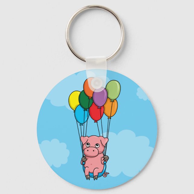 Llavero Cerdo con globo volador (Anverso)
