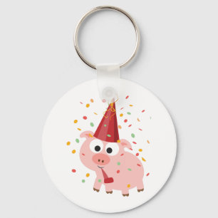 Llavero Cerdo Fiesta Confetti