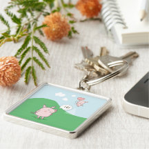 Cerdo flotante lindo diciendo hola