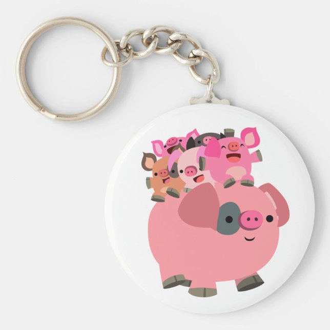 Llavero Cerdo Personalizado con lechones (Frente)