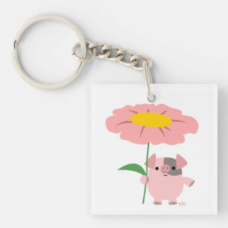 Llavero Cerdo Personalizado con llave acrílica de regalo (