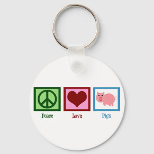 Llavero Cerdos de amor por la paz