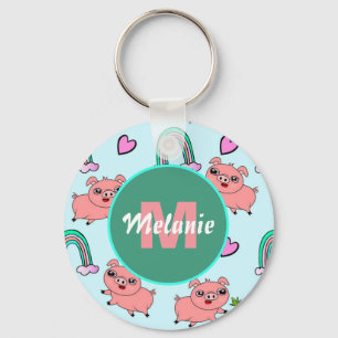 Llavero Cerdos y Arcoíris Personalizados Divertidos y Orig
