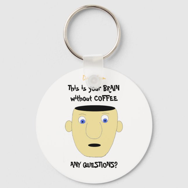 Llavero CEREBRO SIN cadena de claves COFFE (Anverso)