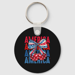 Llavero Cerezas de América Bandera Americana 4 de Julio Ce