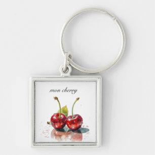 Llavero Cerezas Sweetheart en Acuarela, personalizado