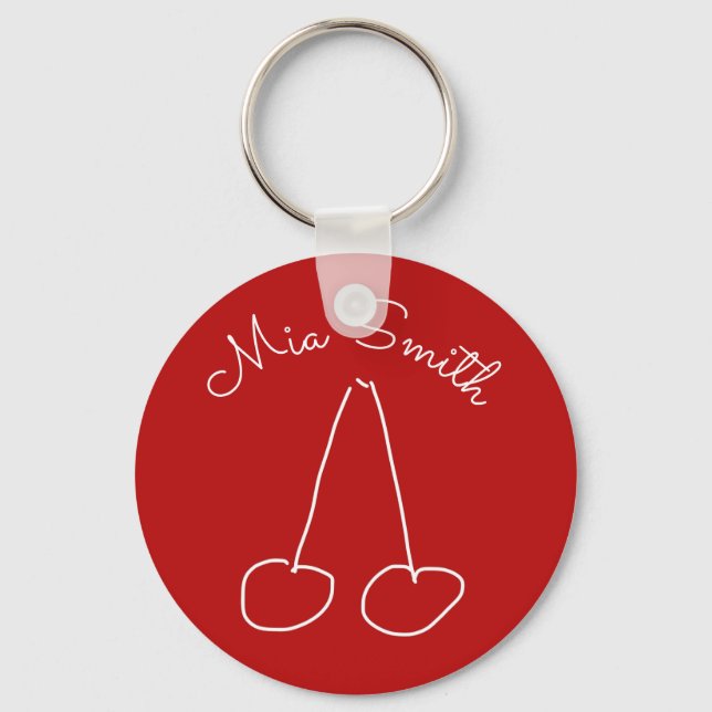 Llavero Cerezo simple minimalista (Anverso)