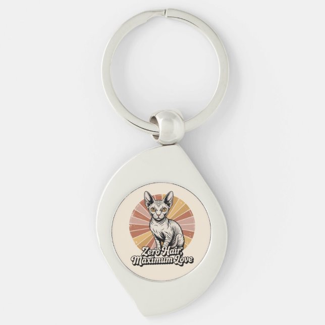 Llavero Cero Pelo Amor Máximo Sphynx Retro (Anverso)