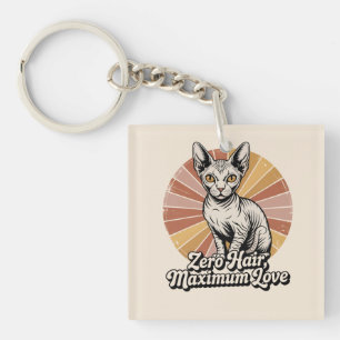 Llavero Cero Pelo Amor Máximo Sphynx Retro