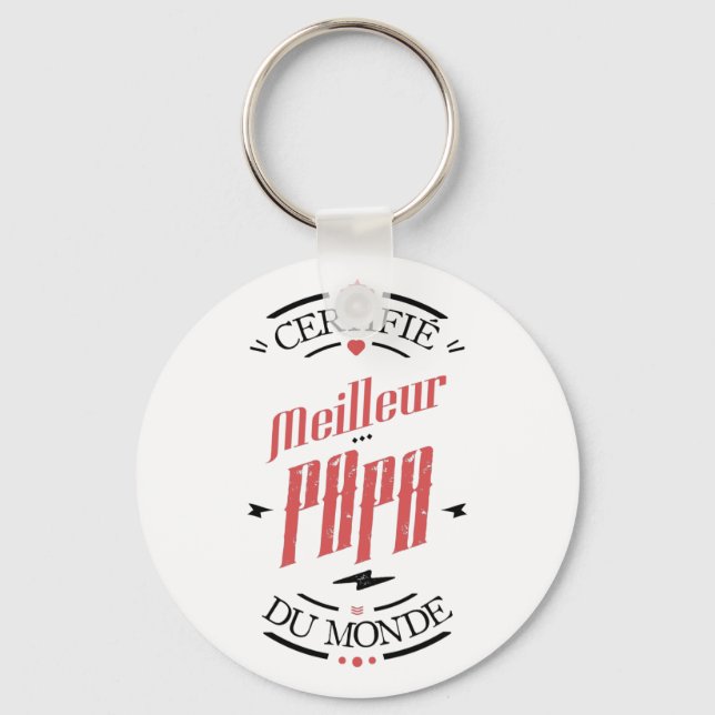 Llavero Certifié meilleur papa (Anverso)