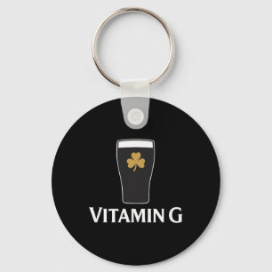 Llavero Cerveza Negra Vitamin G Irlandesa Shamrock Día de 