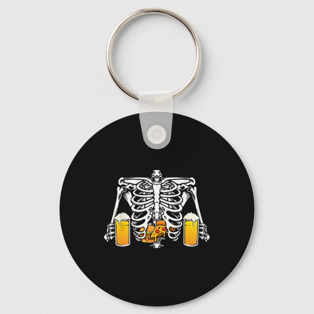 Llavero Cerveza Skeleton Lover Hamburger Pizza Xray Hallow (Anverso)