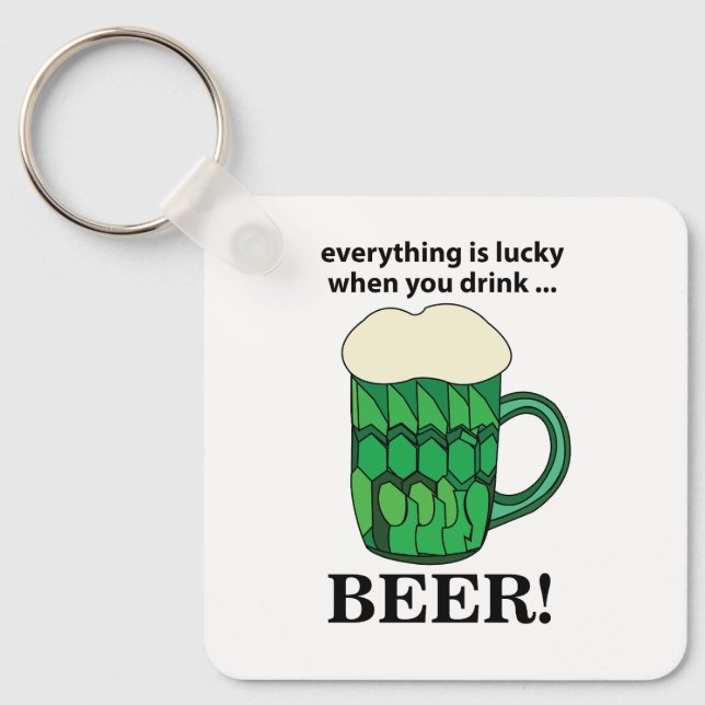 Llavero Cerveza Verde Afortunada St Patricks Day Cerveza V (Anverso)