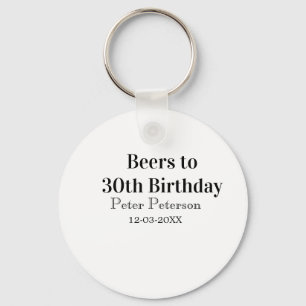 Llavero Cervezas para cumpleaños 30 nombre fecha hombre el