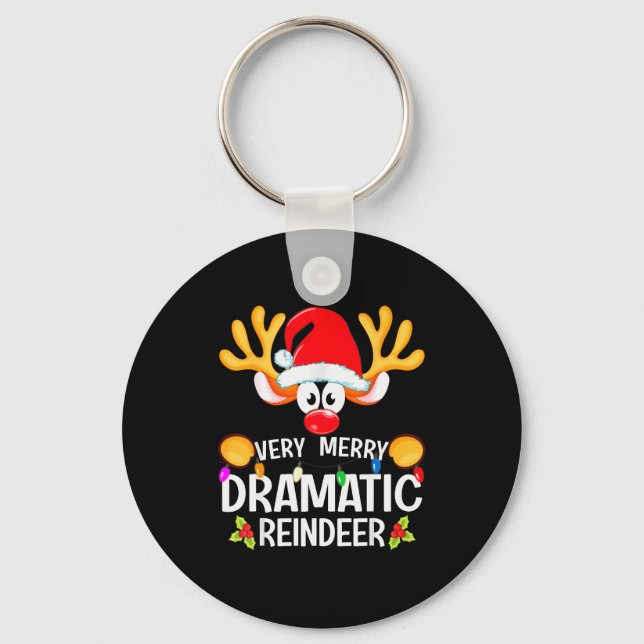 Llavero Cervos dramáticos muy alegres de Navidad (Anverso)