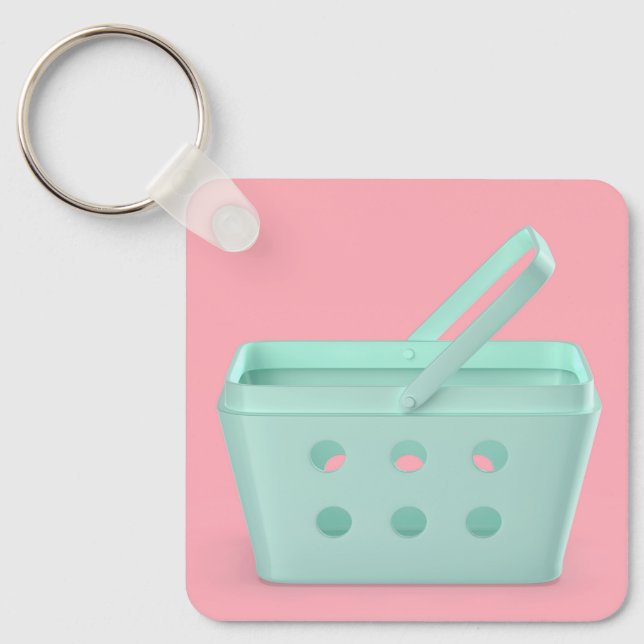 Llavero Cesta de compras de plástico vacía (Anverso)