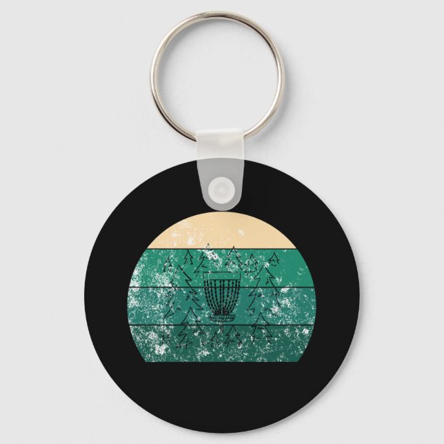 Llavero Cesta de Disc Golf Retro  (Anverso)