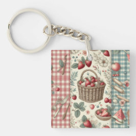 Llavero Cesta de Frutas Gingham Diversión
