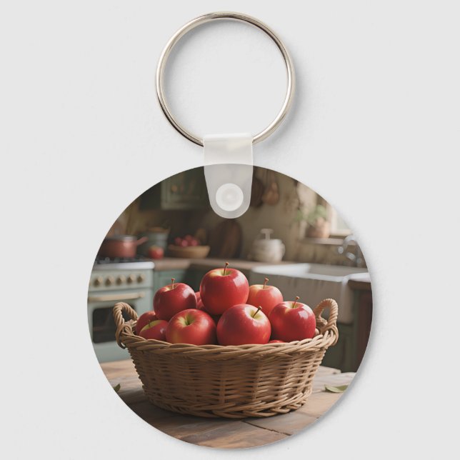 Llavero Cesta de Manzanas Rojas (Anverso)