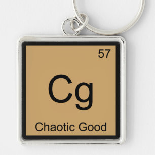 Llavero Cg - Chaotic Good Funny Chemistry Element Symbol T