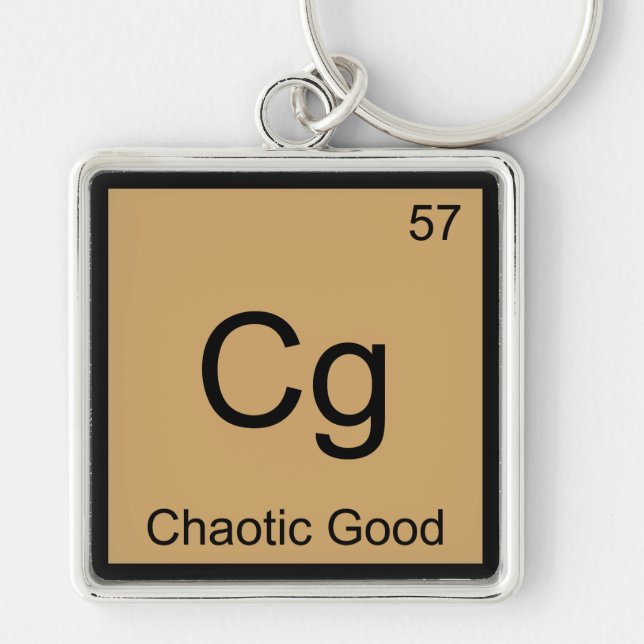 Llavero Cg - Chaotic Good Funny Chemistry Element Symbol T (Frente)