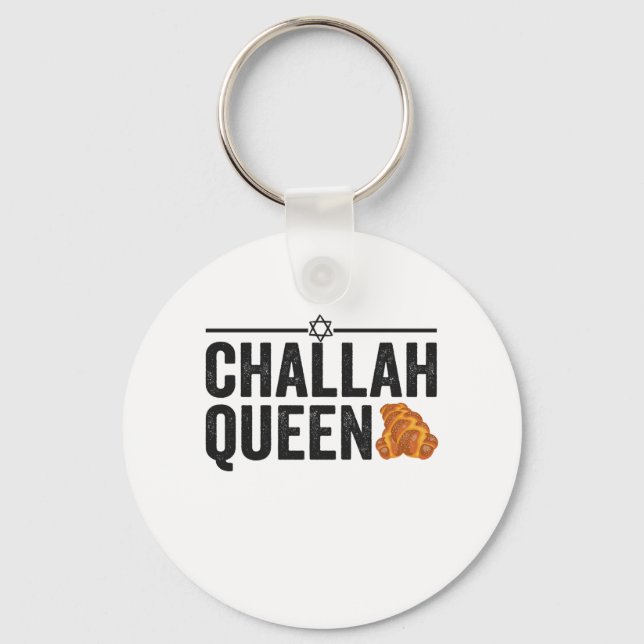 Llavero Challah Queen Funny Hanukkah regalo de vacaciones  (Anverso)