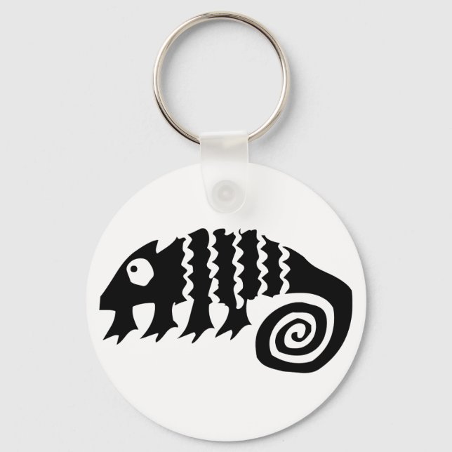 Llavero Chameleon, dibujo africano (Anverso)