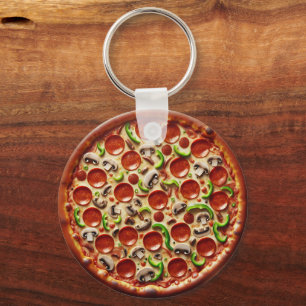 Llavero champiñón, pimientos verdes y pizza Pepperoni