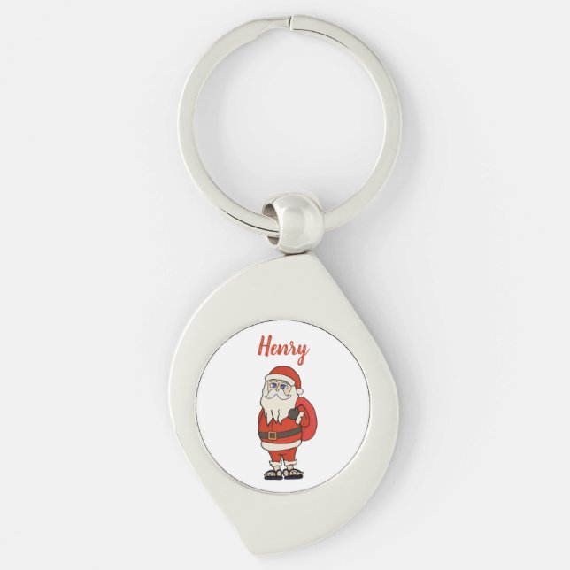 Llavero Chanclas de Navidad de Papá Noel personalizadas (Anverso)