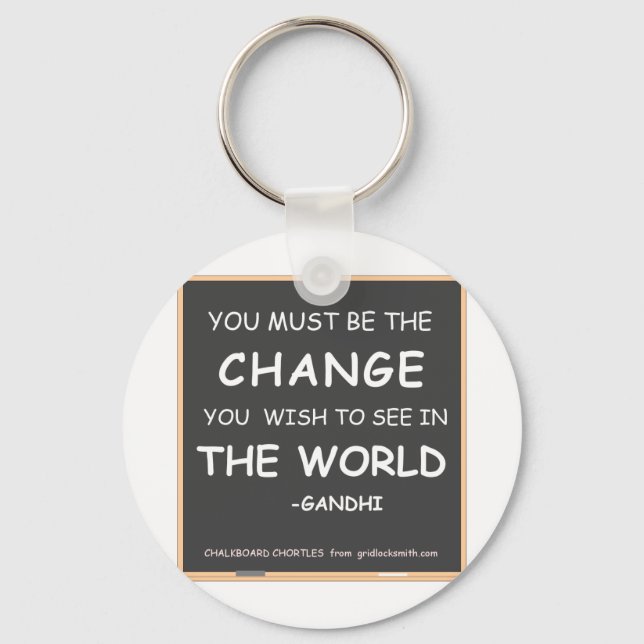 LLAVERO CHANGE THE WORLD-GANDHI (Anverso)