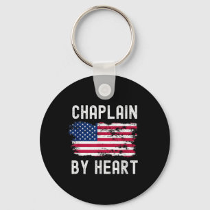 Llavero Chaplain Bandera De Estados Unidos Profesión Retro