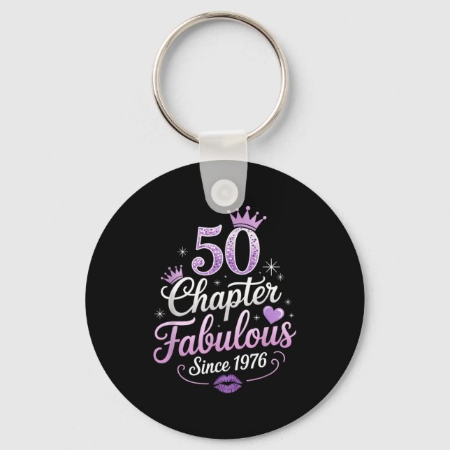 Llavero Chapter 50 Fabulous Since 1976 50th Birthday Queen (Anverso)