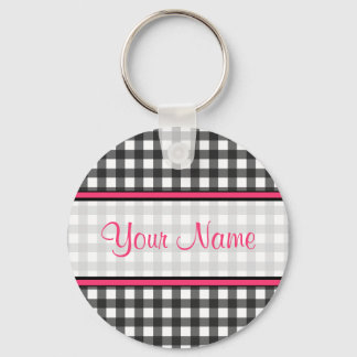 Llavero Charcarbón Gray Gingham Keychain