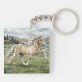 Llavero Charismatic Pinto Icelandic Mare watercolor