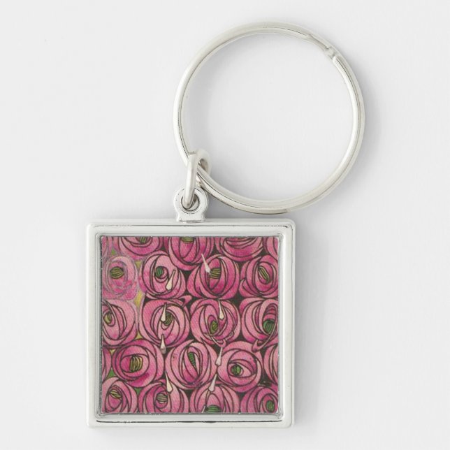 Llavero Charles Rennie Mackintosh - Rosas (Frente)