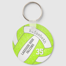 Llavero chartreuse voleibol bag tag w nombre del equipo de