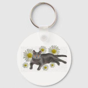 Llavero Chartreux w/daisies