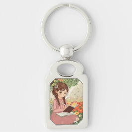 Llavero Chaveiro de Metal Uma jovem de cabelos trançados