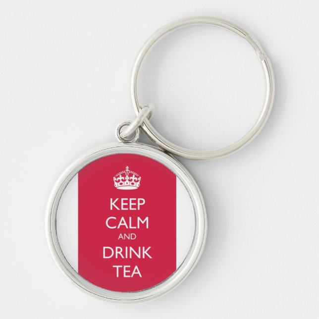 Llavero Chaveiro keep calm and drink tea rosa (Frente)