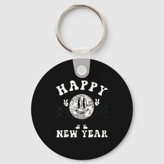Llavero Checkered Happy New Year 2026 Disco Ball New Year  (Anverso)