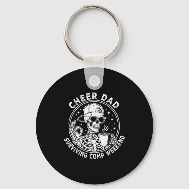 Llavero Cheer Dad Surviving Comp Weekend Skeleton Coffee F (Anverso)