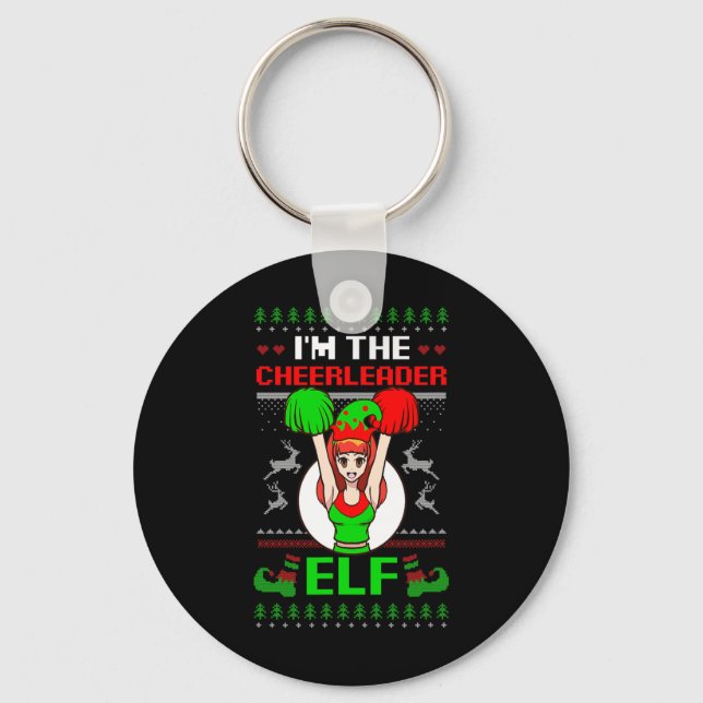 Llavero Cheerleader Elf Design Christmas Cheerleading  (Anverso)