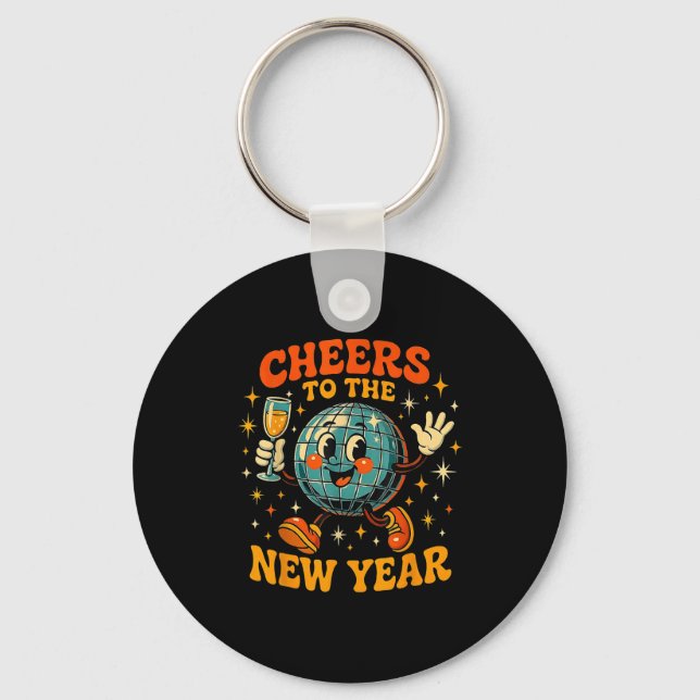 Llavero Cheers To The New Year 2026 Retro Party Gift  (Anverso)