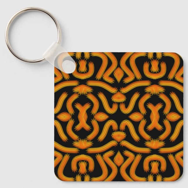Llavero Cheesy Noodle Doodle Art Mirrored Image Pattern (Anverso)