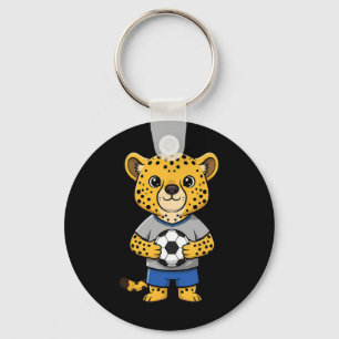 Llavero Cheetah Futbolista Futbol Animal Deportes Lindos