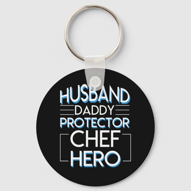 Llavero Chef Husband Daddy Protector Chef Her (Anverso)
